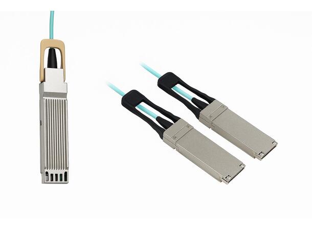 OSFP Finned 400G to 2x QSFP56 200G AOC Active, 400GBASE-SR8 