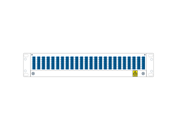 Premounted panel SM 2U 144 LC/UPC 24 LC-6 way, 144 pigtails 1,5m, inst.set 