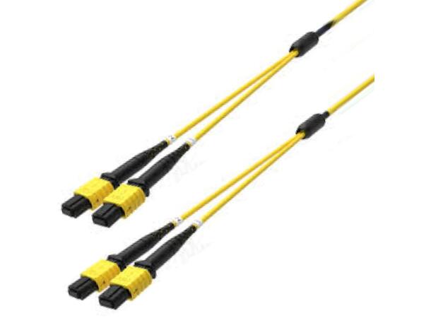 Trunk SM 2xMPO12/APC Hann-Hann Pol B x m 9/OS2 G.657.A1, 2x Base-12, Gul, Elite 