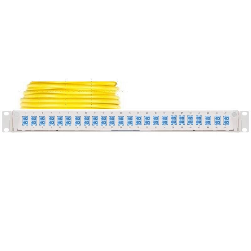 P10-Y48MS-LCU-PIG-30 Fiberworks AS  Panel preterm 1U G48 QXAI LCU-PIG 30 m LC/UPC i 1U panel, åpen ende B