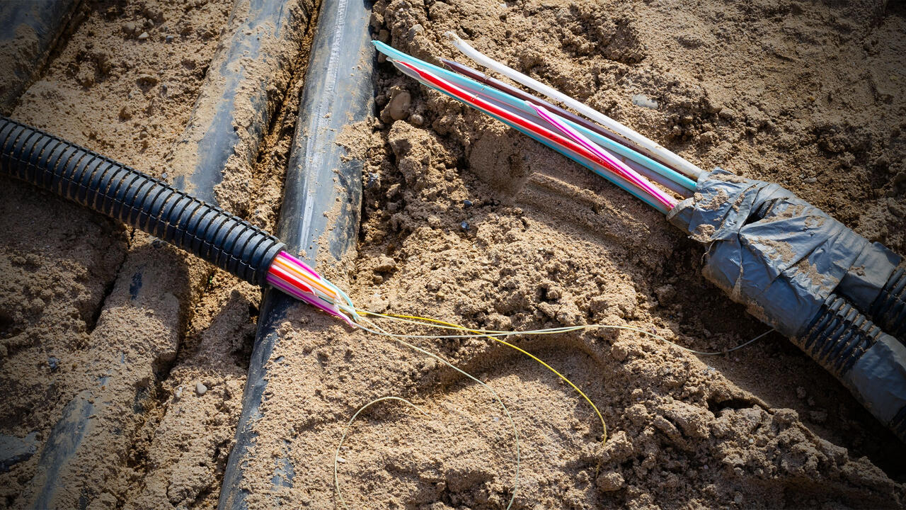 Skade på fiberkabel.